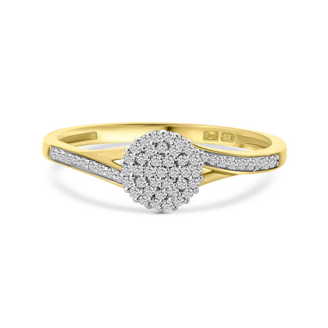 Inel din aur galben cu diamante rotunde R138-RG84446-Y