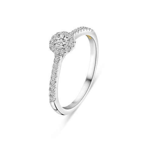 Inel din aur alb cu diamant cultivat în laborator R159-1089908006492-LG-W