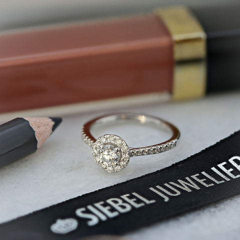 Inel din aur alb cu diamant cultivat în laborator R159-1089911006495-LG-W