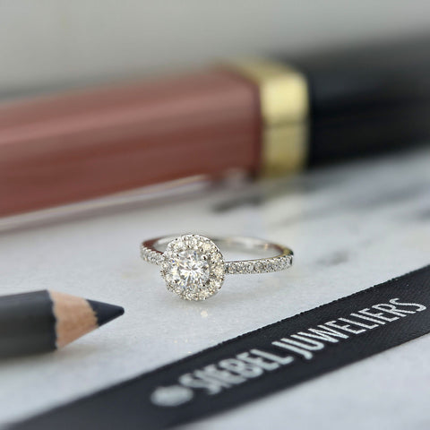 Inel din aur alb cu diamante cultivate în laborator R159-1089913006494-LG-W