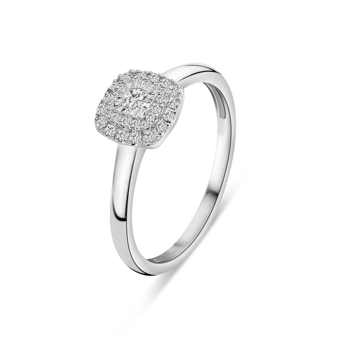 Inel din aur alb cu diamante cultivate in laborator – R159-MILL0008-LG-W