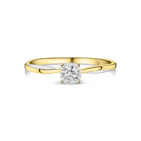 Inel solitar în două culori cu diamant cultivat în laborator R159-R23KA0360-LG-YW