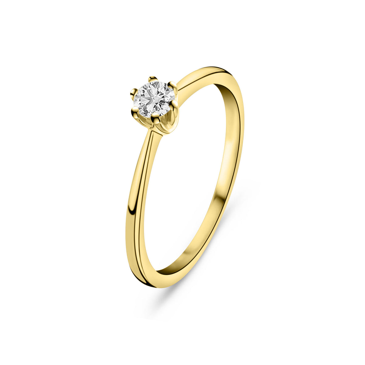 Inel solitar din aur galben cu diamant cultivat în laborator R159-R23KG0397B-LG-020-Y