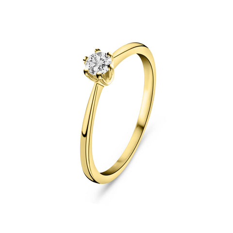 Inel solitar din aur galben cu diamant cultivat în laborator R159-R23KG0397B-LG-020-Y