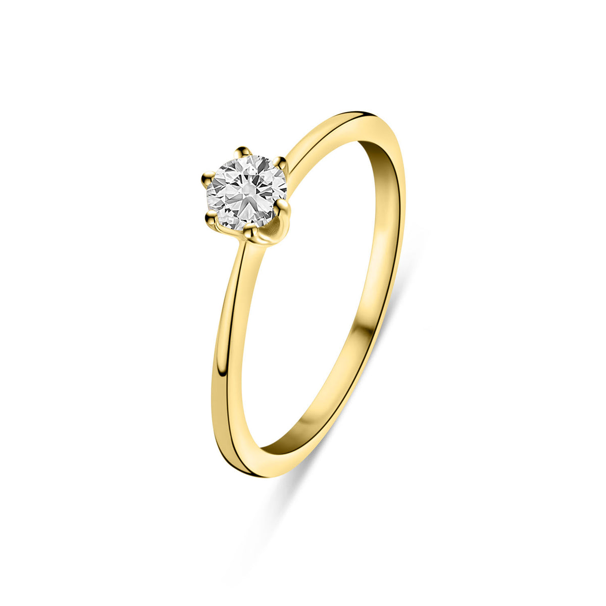 Inel solitar din aur galben cu diamant cultivat în laborator R159-R23KG0397C-LG-030-Y
