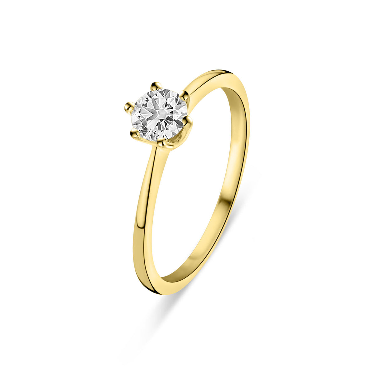 Inel solitar din aur galben cu diamant cultivat în laborator R159-R23KG0397E-LG-050-Y
