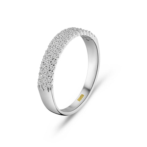Inel din aur alb cu diamante cultivate in laborator R177-UFOH2419G-LG-W