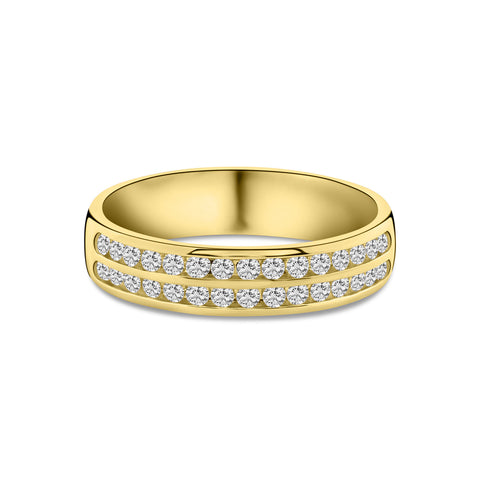 Inel din aur galben cu diamante cultivate în laborator R177-UFOH4398G-LG-Y