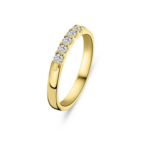 Inel din aur galben cu diamante cultivate în laborator R177-UFOQ5223-LG-Y