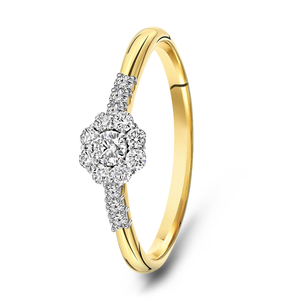 Inel de dama din aur galben cu zirconiu R01-59217-Z