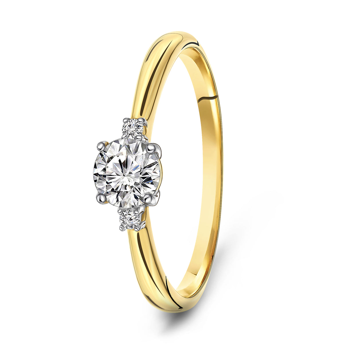 Inel din aur galben cu zirconiu R210-59588Z-Y