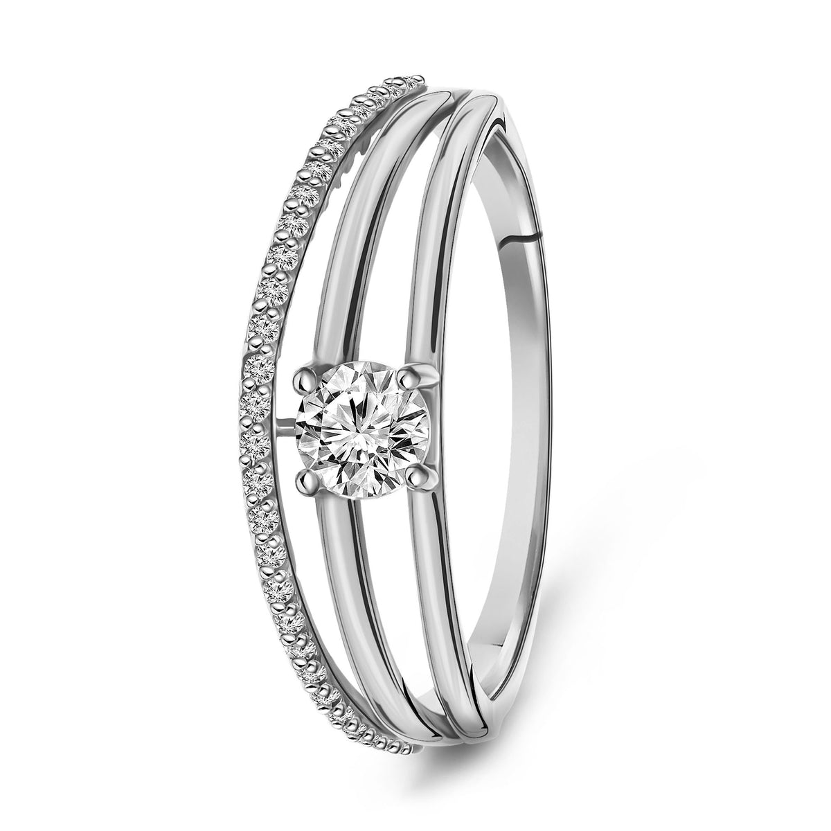 Inel din aur alb cu zirconiu R210-59733Z-W