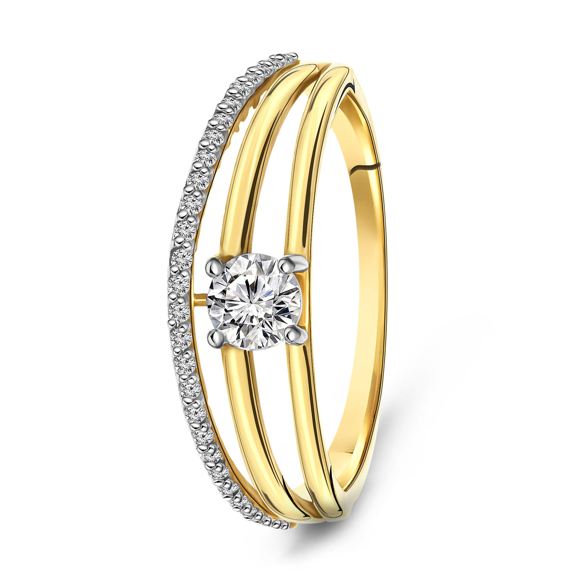 Inel din aur galben cu zirconiu R210-59733Z-Y