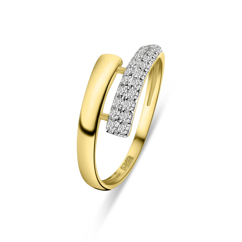 Inel din aur galben cu zirconiu R210-60039Z-Y