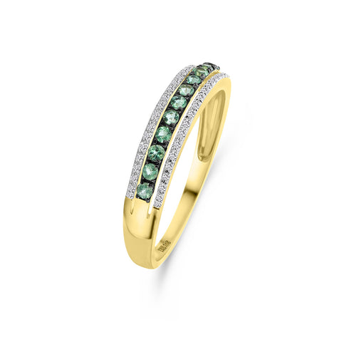Inel din aur galben smarald diamant R382-R304253-EM-Y