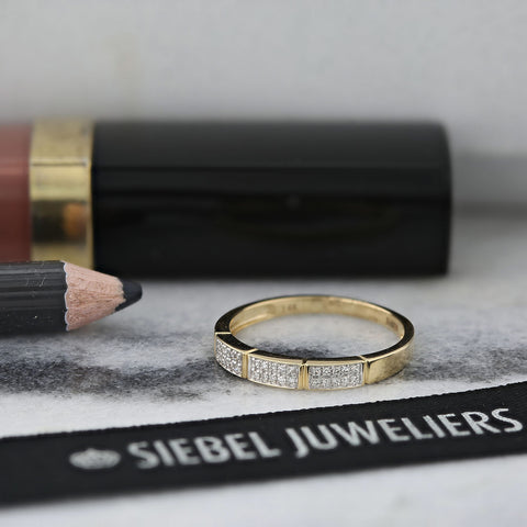 Inel din aur galben cu pavé de diamante R382-R304379-Y