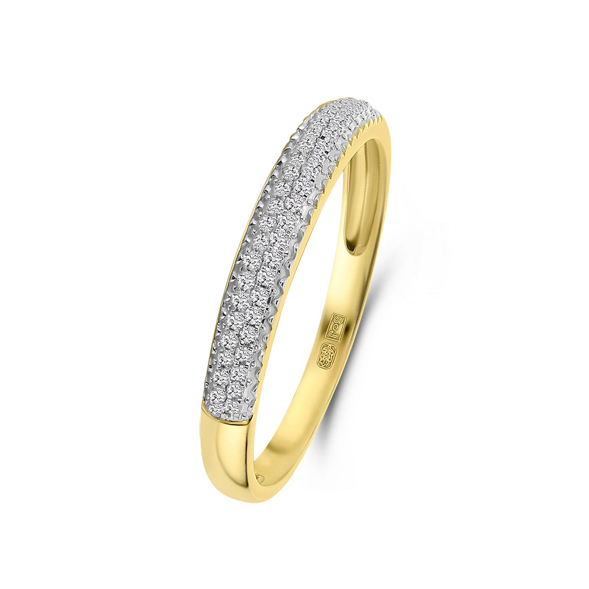 Inel din aur galben cu pavé de diamante R382-R304431-Y