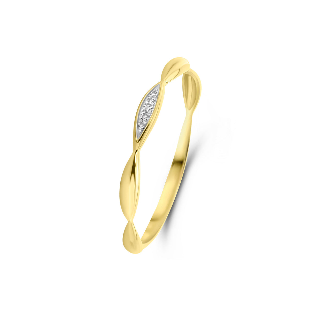 Inel glisant din aur galben cu diamante R382-R309203-Y