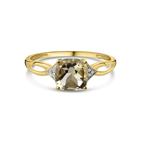 Inel din aur galben cu ametist și diamante R382-R315528-AM-Y