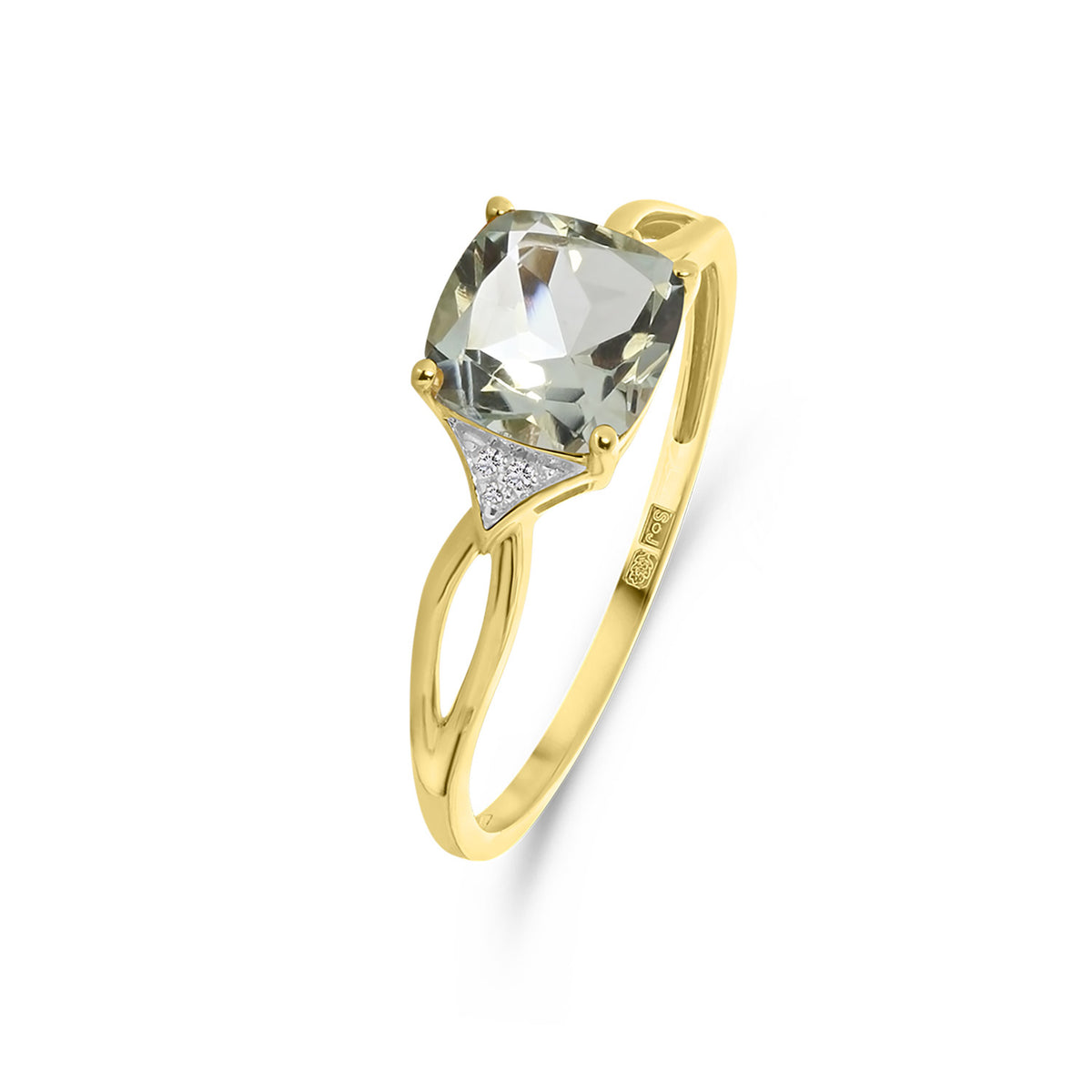 Inel din aur galben cu ametist și diamante R382-R315528-AM-Y