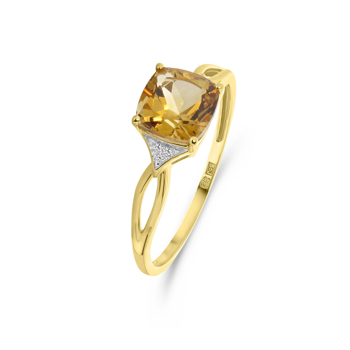 Inel din aur galben citrin și diamante R382-R315528-CI-Y