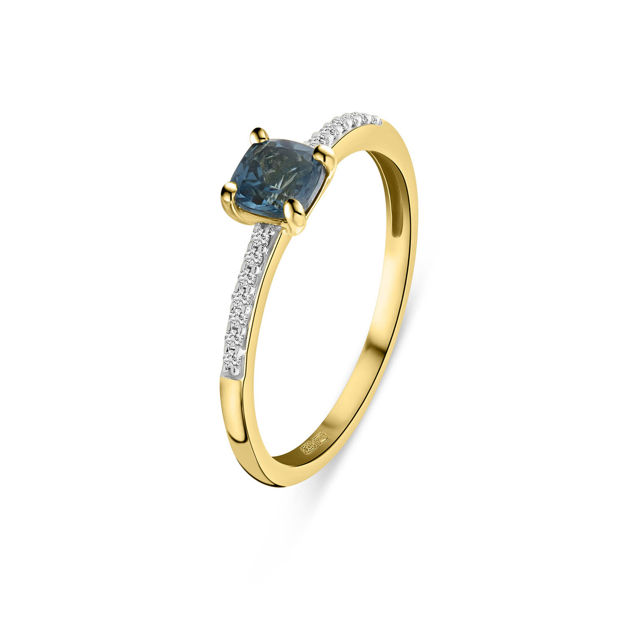 Inel din aur galben cu topaz si diamante R404-IGR-32302-BT-Y