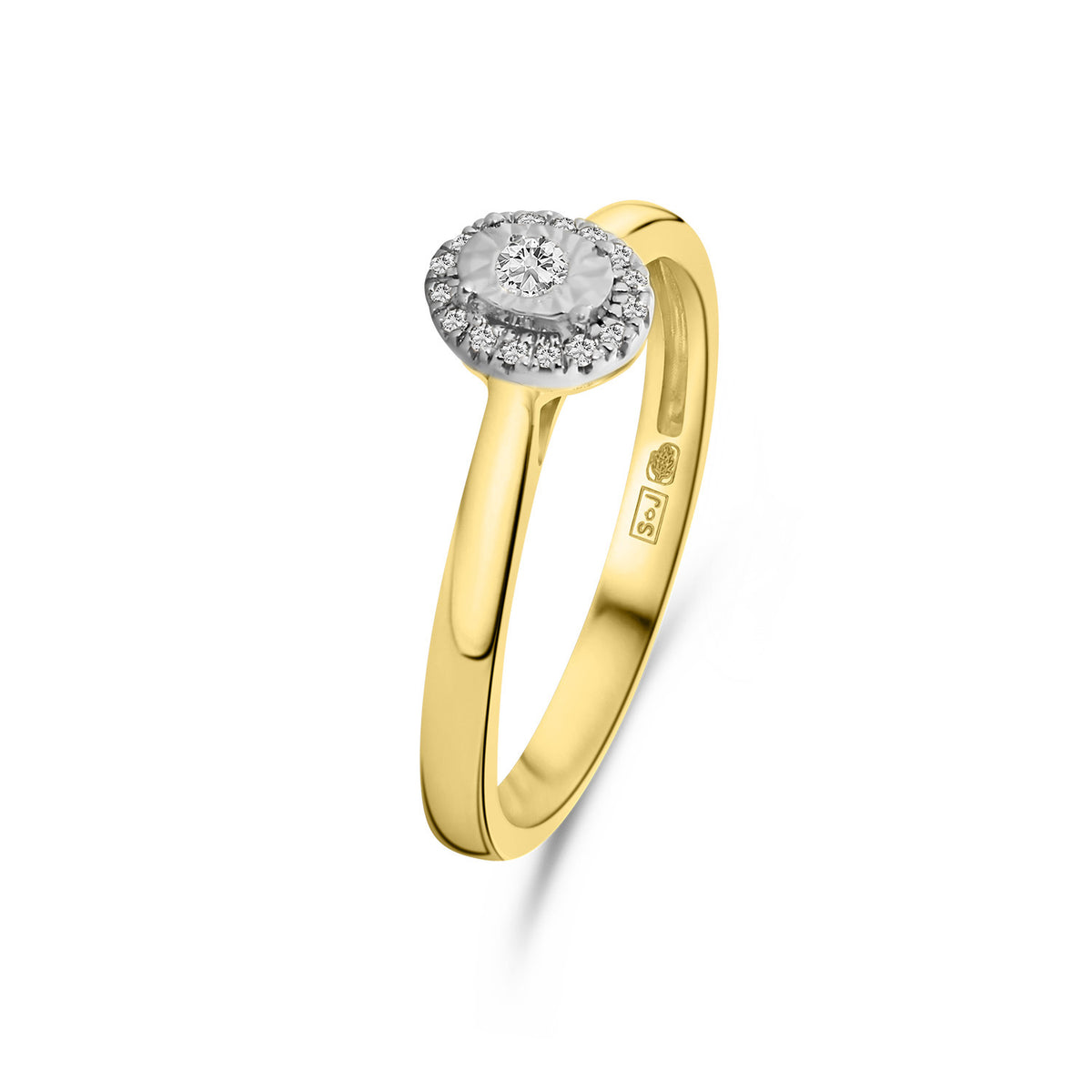 Inel din aur galben cu anturaj de diamante R404-IGR42439-YW