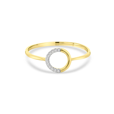 Inel din aur galben cu cerc și diamante R404-R40350-Y