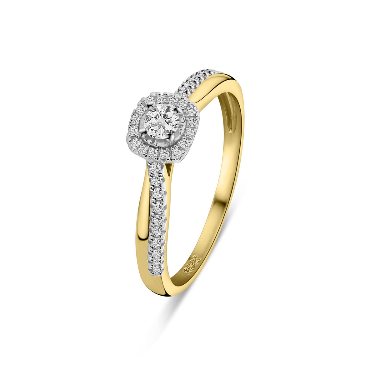 Inel din aur galben cu diamante cultivate in laborator R404-R41838-LG-Y