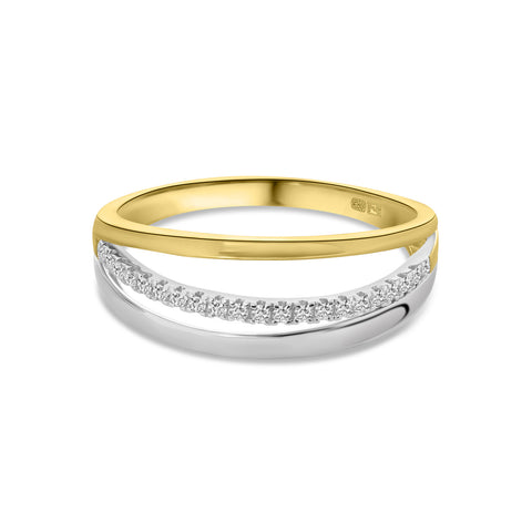 Inel bicolor cu diamante R404-R42026-YW