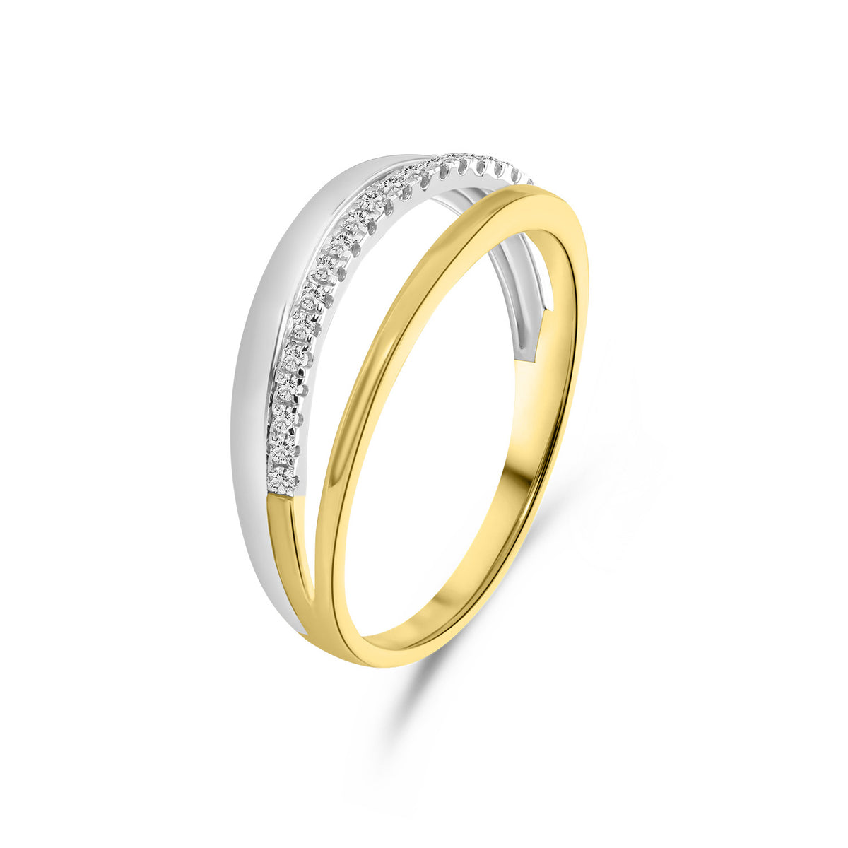 Inel bicolor cu diamante R404-R42026-YW