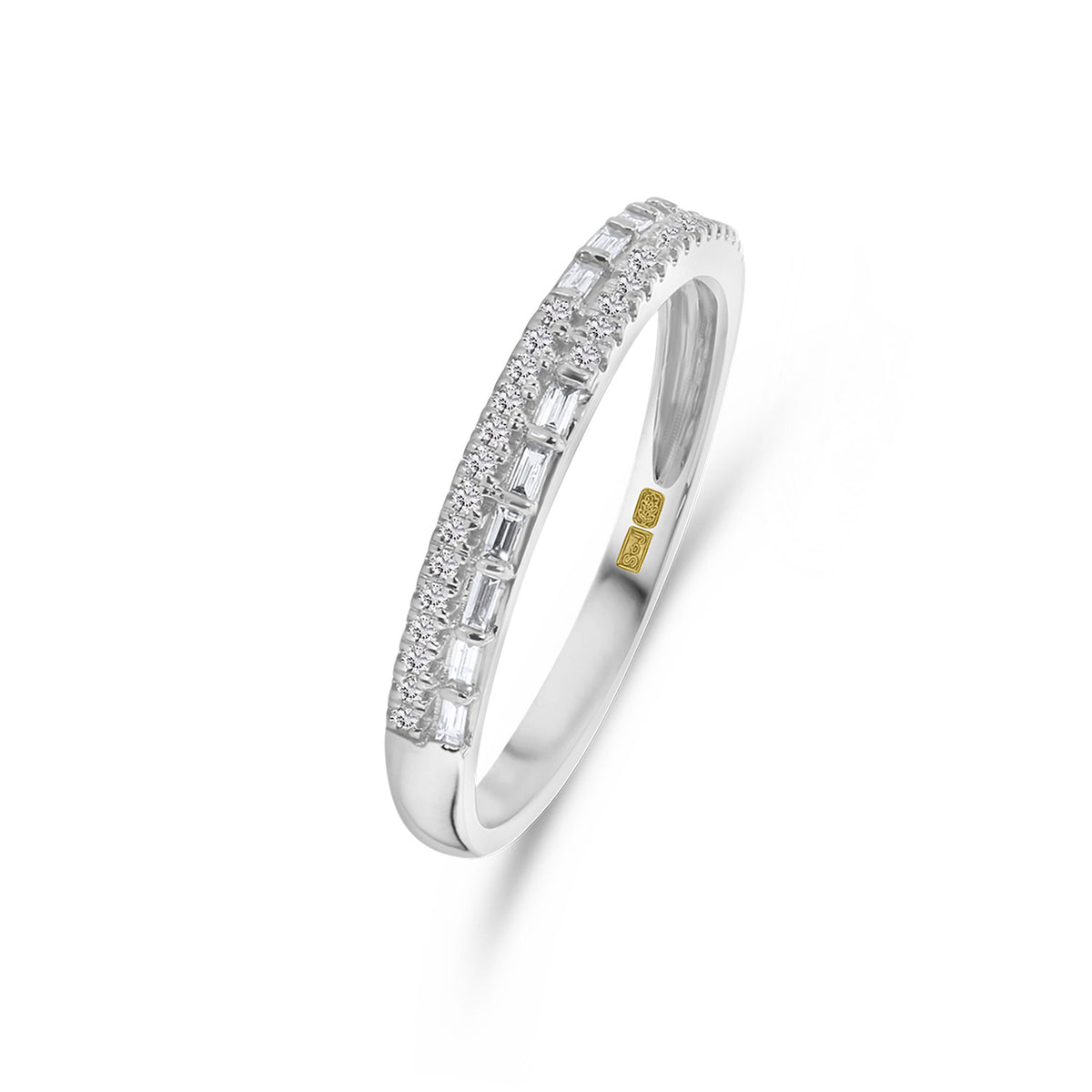 Inel glisant din aur alb cu diamante R404-RG46375-W