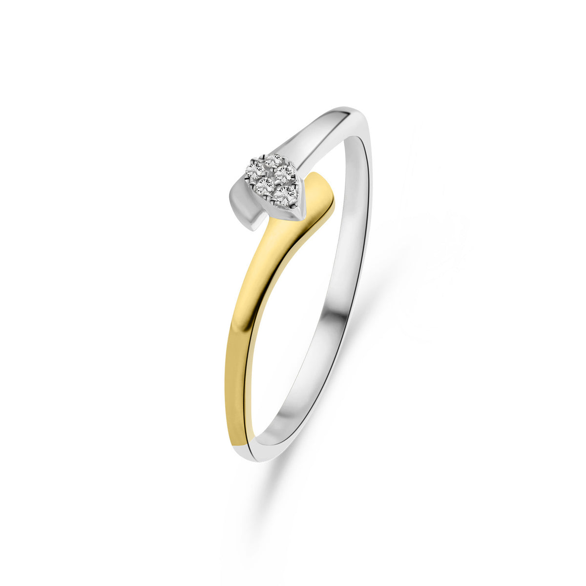 Inel de aur bicolor cu diamante R404-RG47243-YW