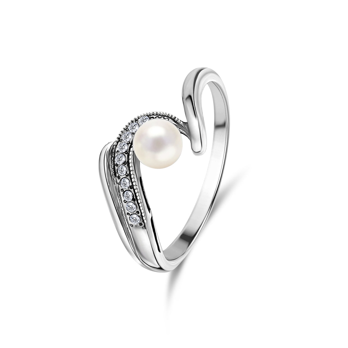 Inel din argint sterling cu cristal Swarovski si perla 15578