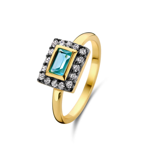 Inel placat cu aur cu pietre colorate 163S0169