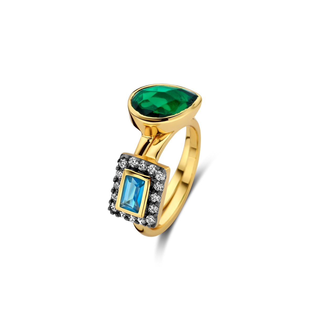 Inel placat cu aur cu pietre colorate 163S0169