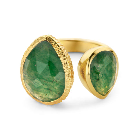 Inel placat cu aur cu aventurin 163S0179