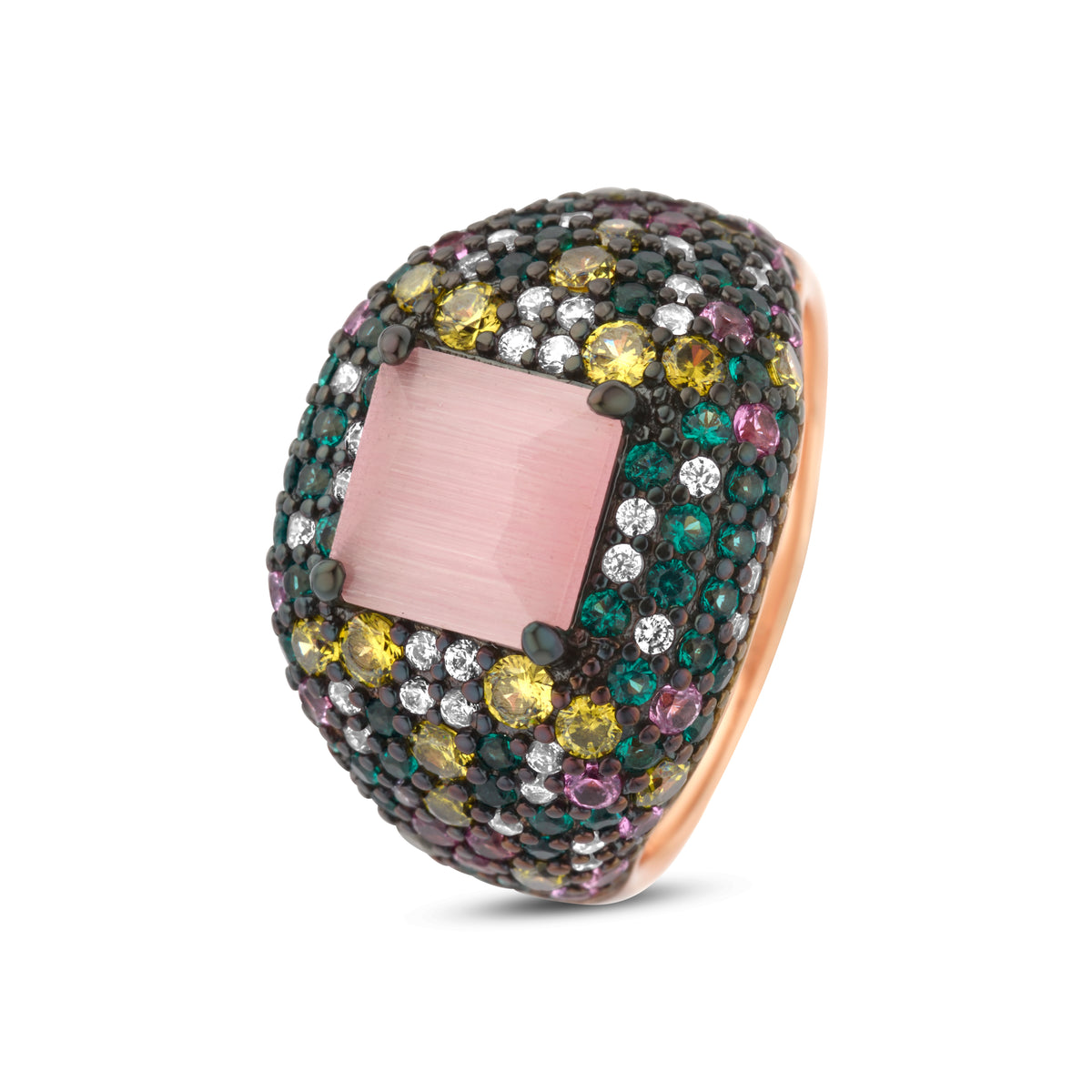 Inel placat cu aur cu zirconiu colorat - 252S0059
