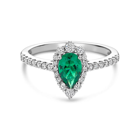 Inel din argint sterling cu zirconiu verde - R18810G