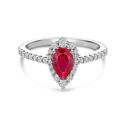 Inel din argint sterling cu zirconiu rosu - R18810R