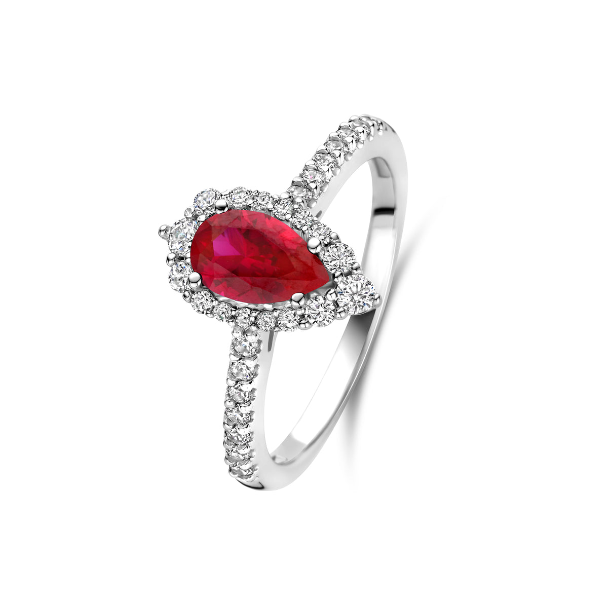 Inel din argint sterling cu zirconiu rosu - R18810R