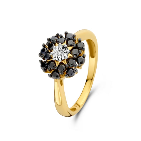 Inel din aur galben cu safir și diamant R480-35418B-SA-YW