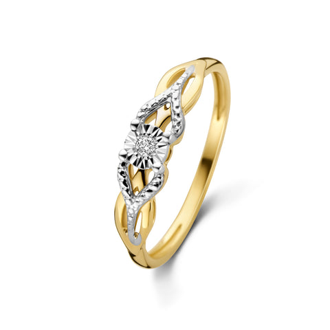 Inel bicolor cu diamant R480-PL-35136-YW