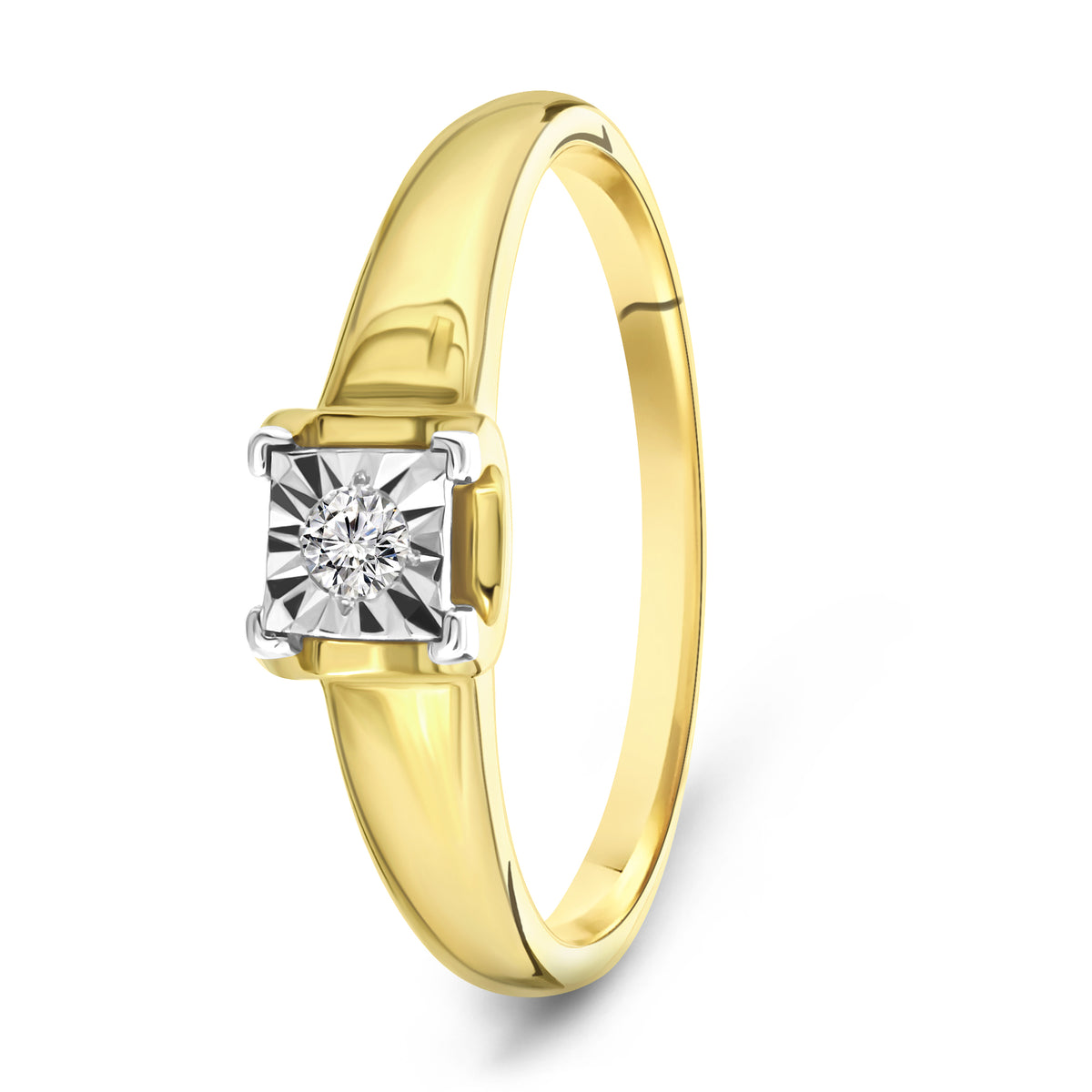 Inel din aur galben cu diamant R480-PL-35153-YW