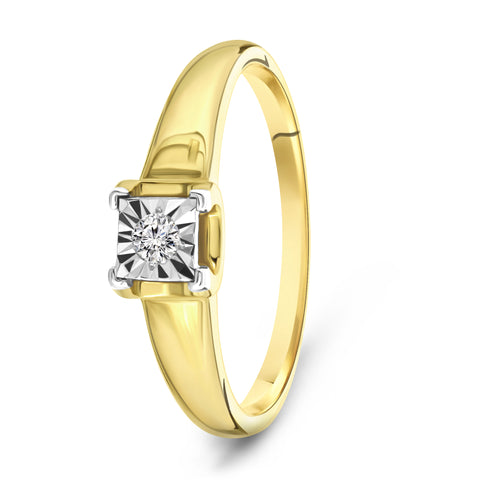 Inel din aur galben cu diamant R480-PL-35153-YW