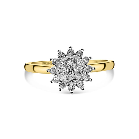 Inel din aur galben cu diamante R480-PL-35382-YW