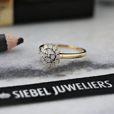 Inel din aur galben cu diamante R480-PL-35382-YW