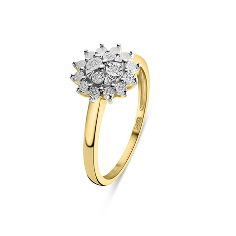 Inel din aur galben cu diamante R480-PL-35382-YW