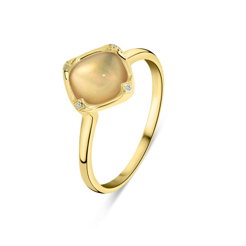 Inel din aur galben cu citrin si diamante R480-RC040009ACH-CI-Y