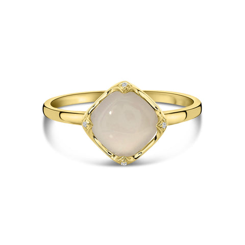 Inel din aur galben, piatră de lună cu diamante R480-RC040009AMH-MS-Y